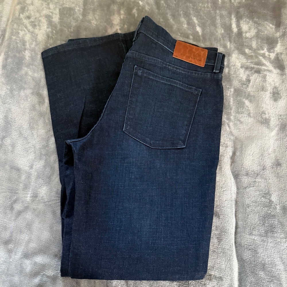 Mott & Bow Crosby Straight Leg Jeans 34x32 Dark Indigo Blue "6 Months" Wash